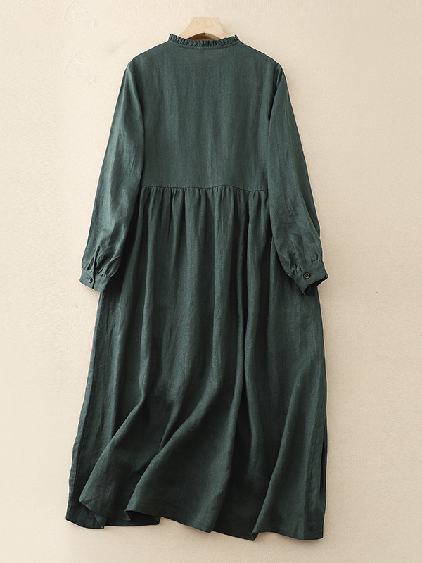 Casual Loose Cotton Linen Long - огляд і ціна Casual Loose Linen Shirt Dress
