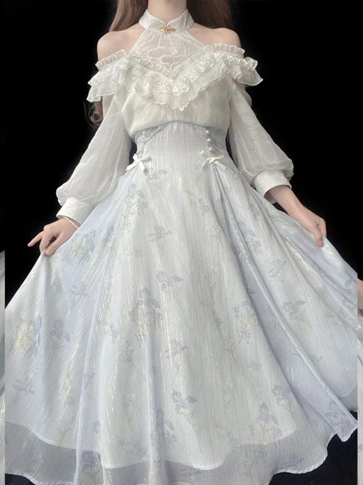 Women Floral Lolita One Piece  - огляд і ціна French Vintage Floral Midi Dress