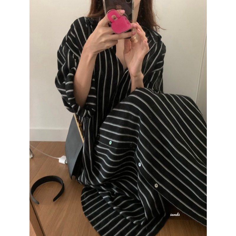 Korean Minimalist Loose Collar - огляд і ціна Korean Style A Line Shirt Dress