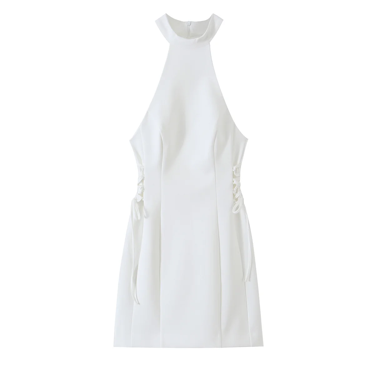Women White High Neck Halter M - огляд і ціна Y2K Backless Halter Mini Dress