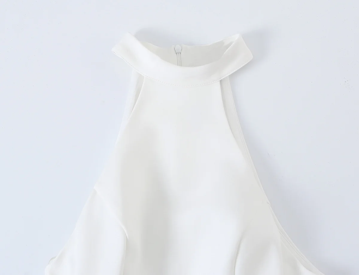 Women White High Neck Halter M - огляд і ціна Y2K Backless Halter Mini Dress