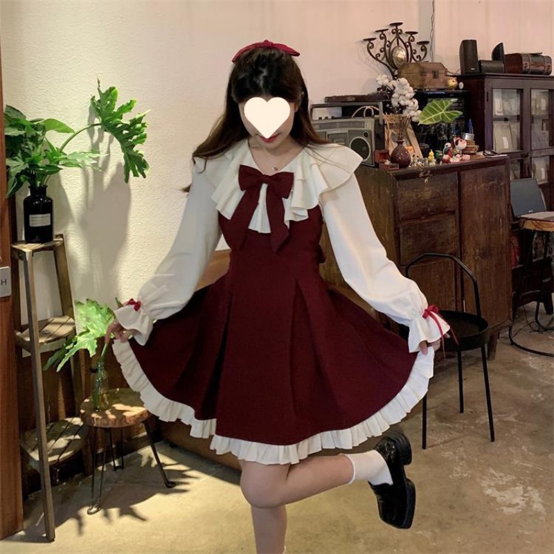 2025 New Korean Sweet Cute Dre - огляд і ціна Korean Style A Line Shirt Dress