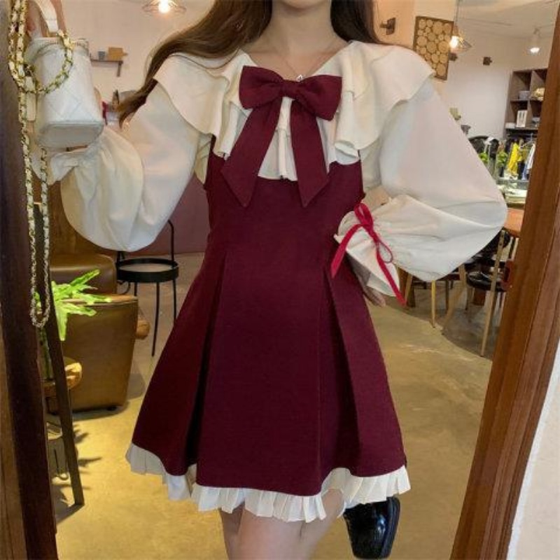 2025 New Korean Sweet Cute Dre - огляд і ціна Korean Style A Line Shirt Dress