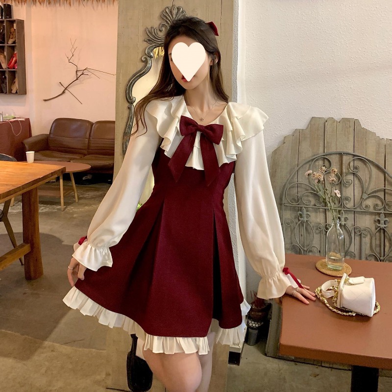 2025 New Korean Sweet Cute Dre - огляд і ціна Korean Style A Line Shirt Dress