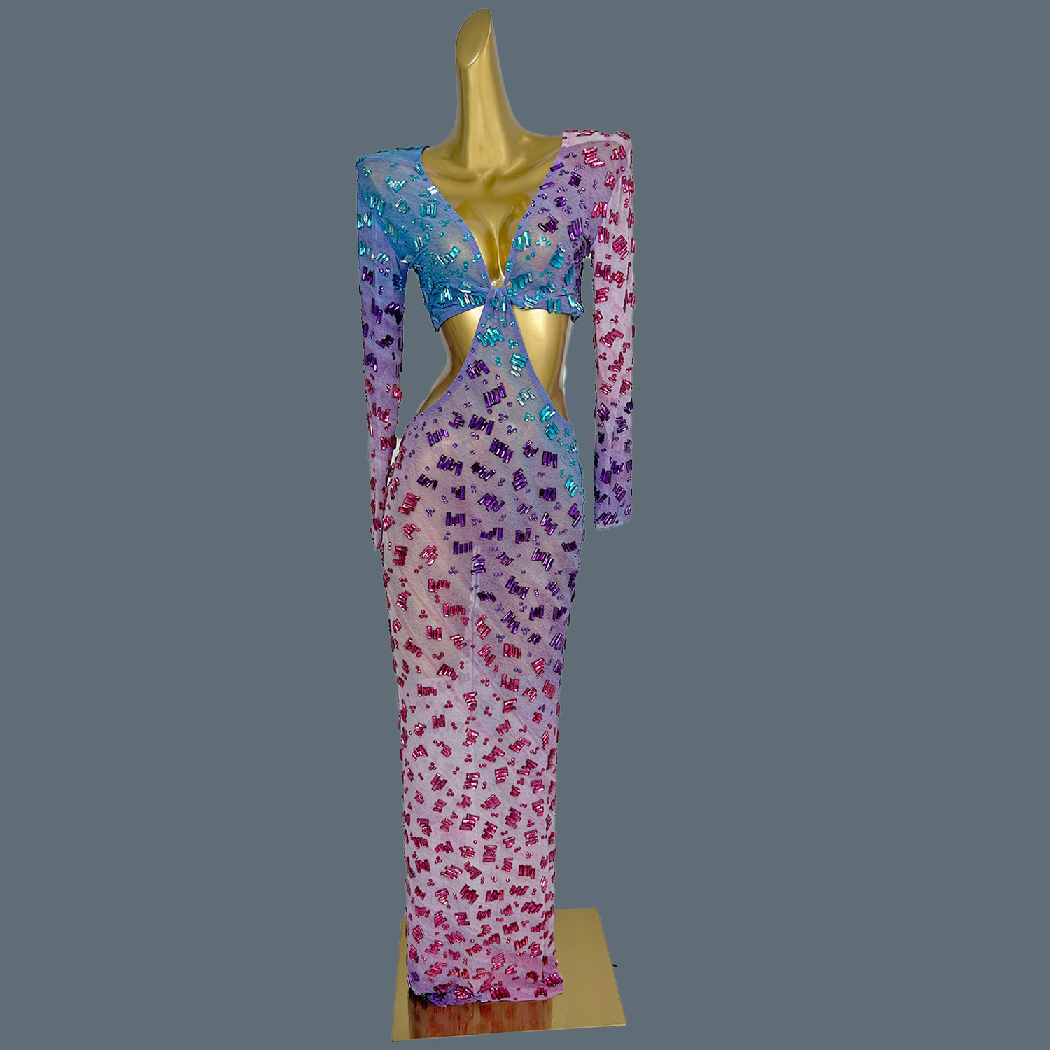 Sparkly Rhinestones Deep V Nec - огляд і ціна Sparkly Rhinestone Club Party Dress