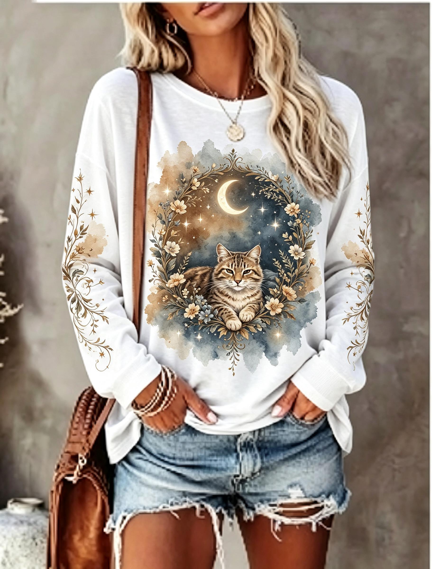 Women Long Sleeve T Shirt Howl - огляд і ціна Blouses